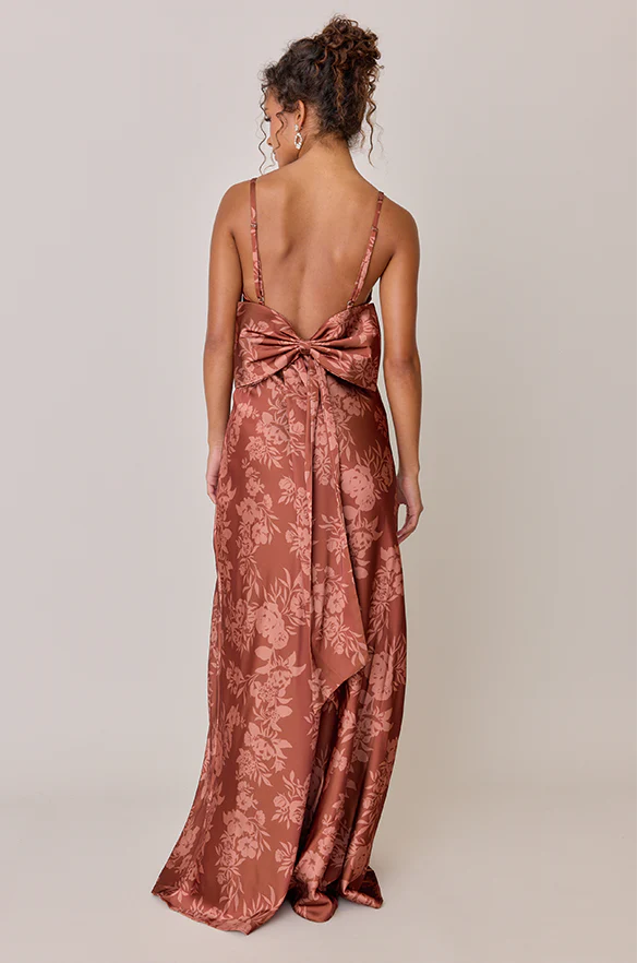 Steph Satin Floral Print Dress | Made To Order - Image 40