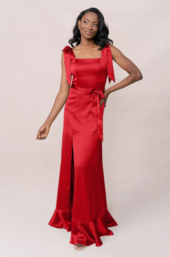 Stevie Satin Dress | Made To Order - Image 173