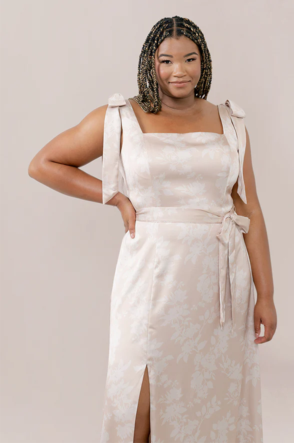 Stevie Satin Floral Print Dress | Made To Order - Image 20