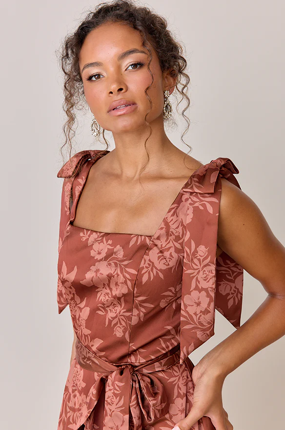 Stevie Satin Floral Print Dress | Made To Order - Image 3