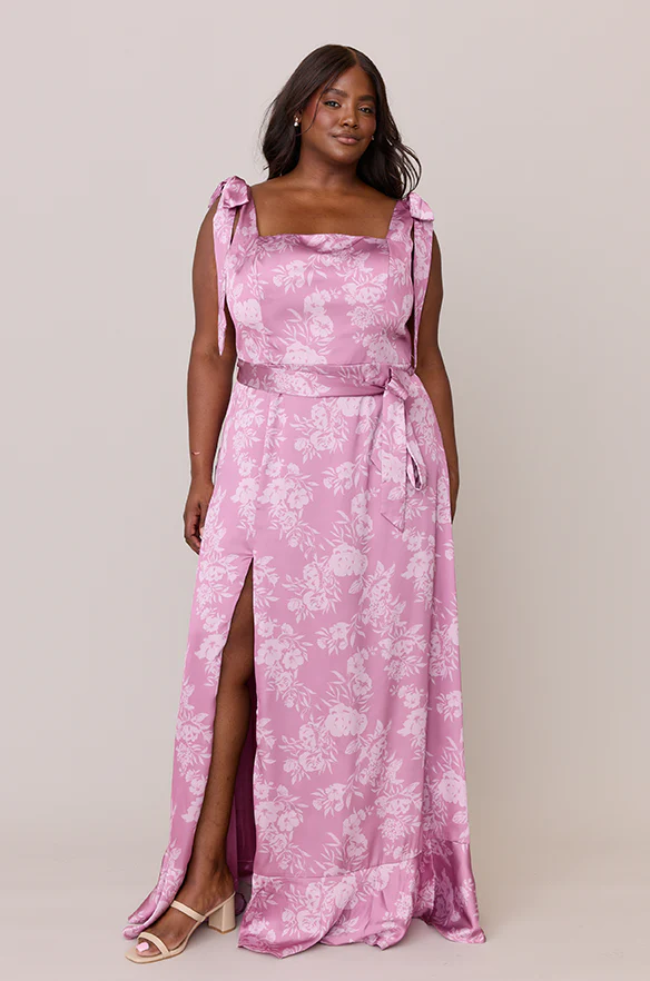 Stevie Satin Floral Print Dress | Made To Order - Image 35