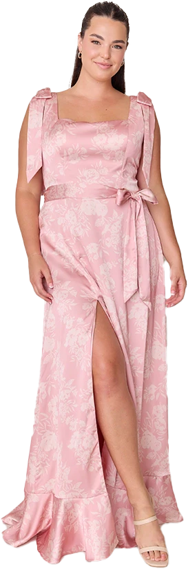 Stevie Satin Floral Print Dress | Made To Order - Image 41