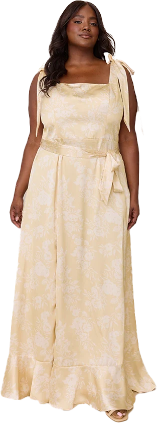 Stevie Satin Floral Print Dress | Made To Order - Image 45