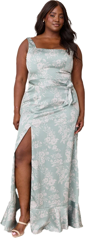 Stevie Satin Floral Print Dress | Made To Order - Image 46