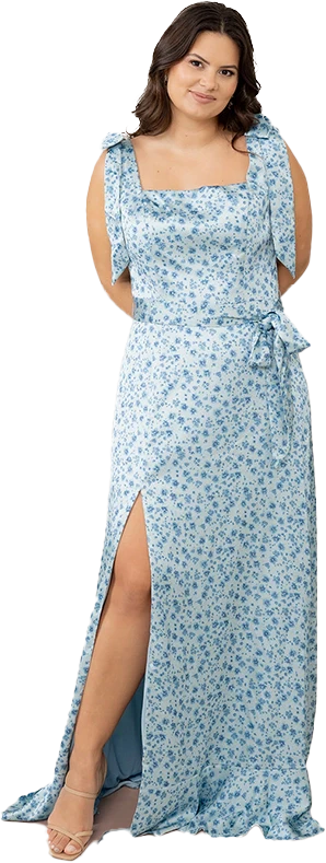 Stevie Satin Floral Print Dress | Made To Order - Image 50