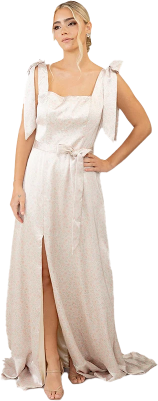 Stevie Satin Floral Print Dress | Made To Order - Image 51