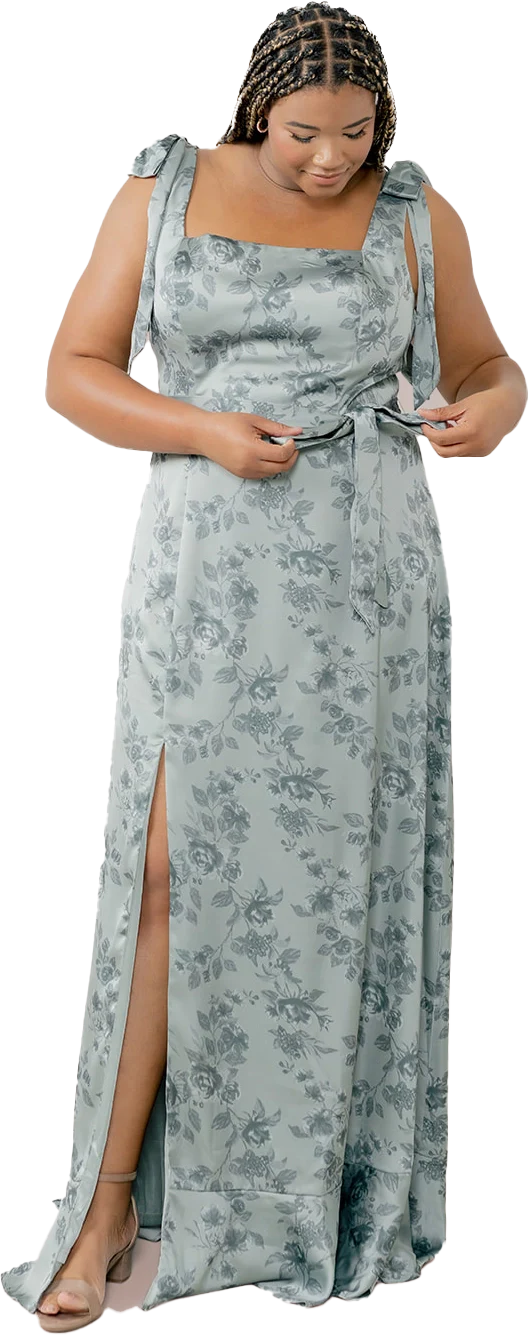 Stevie Satin Floral Print Dress | Made To Order - Image 57