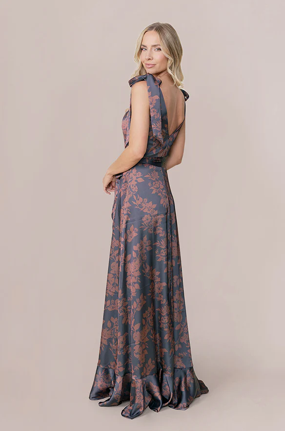 Stevie Satin Floral Print Dress | Made To Order - Image 8