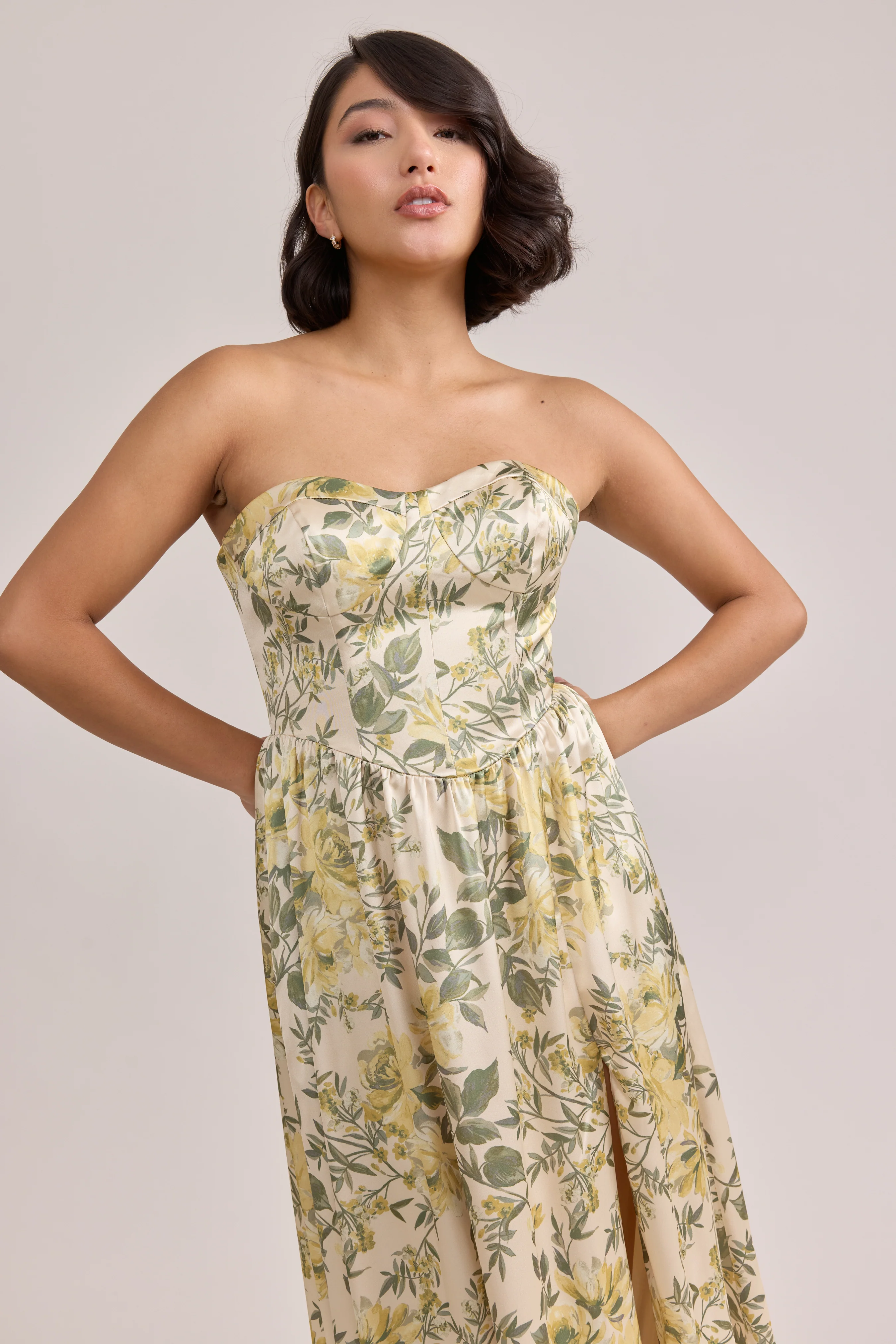 Sydney Satin Floral Print Dress | Made To Order - Image 10