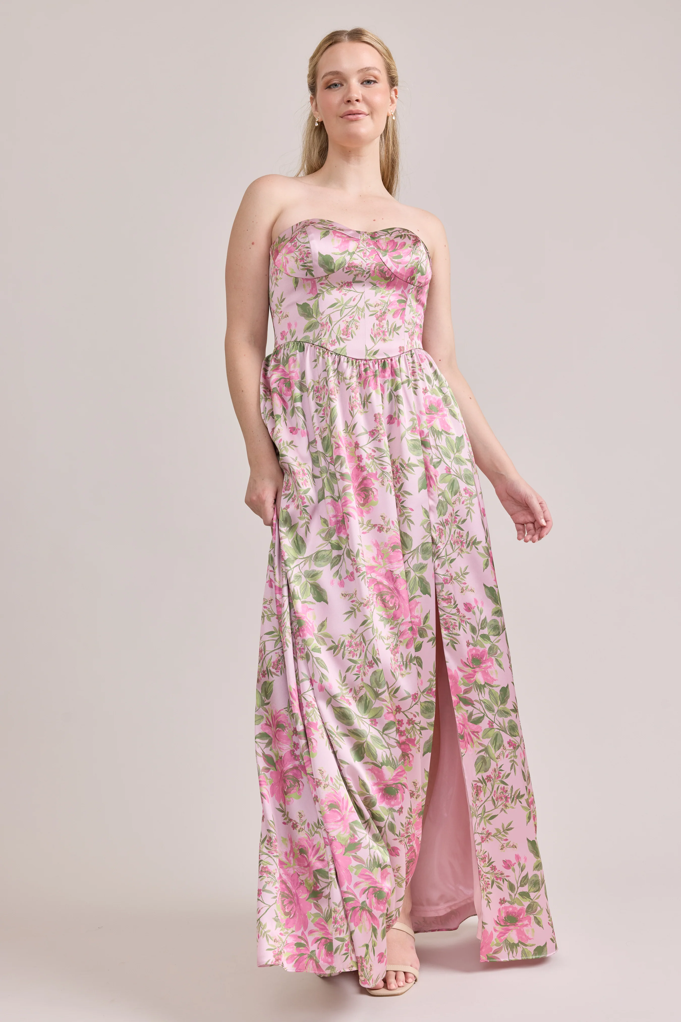 Sydney Satin Floral Print Dress | Made To Order - Image 16