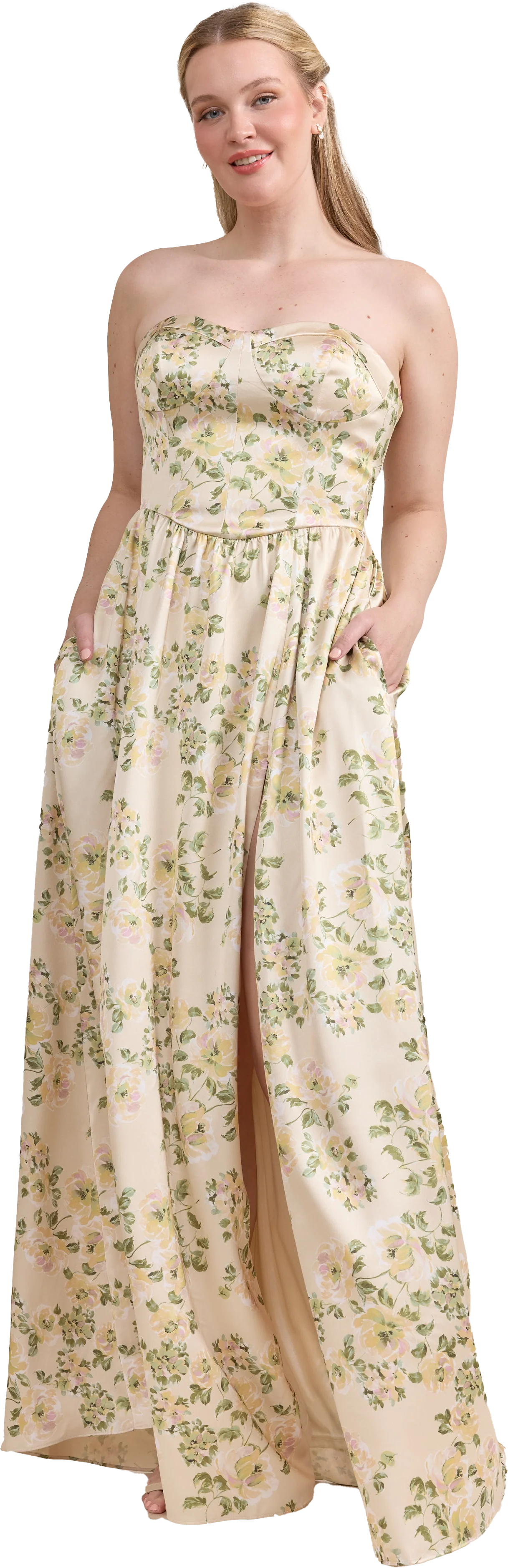 Sydney Satin Floral Print Dress | Made To Order - Image 29
