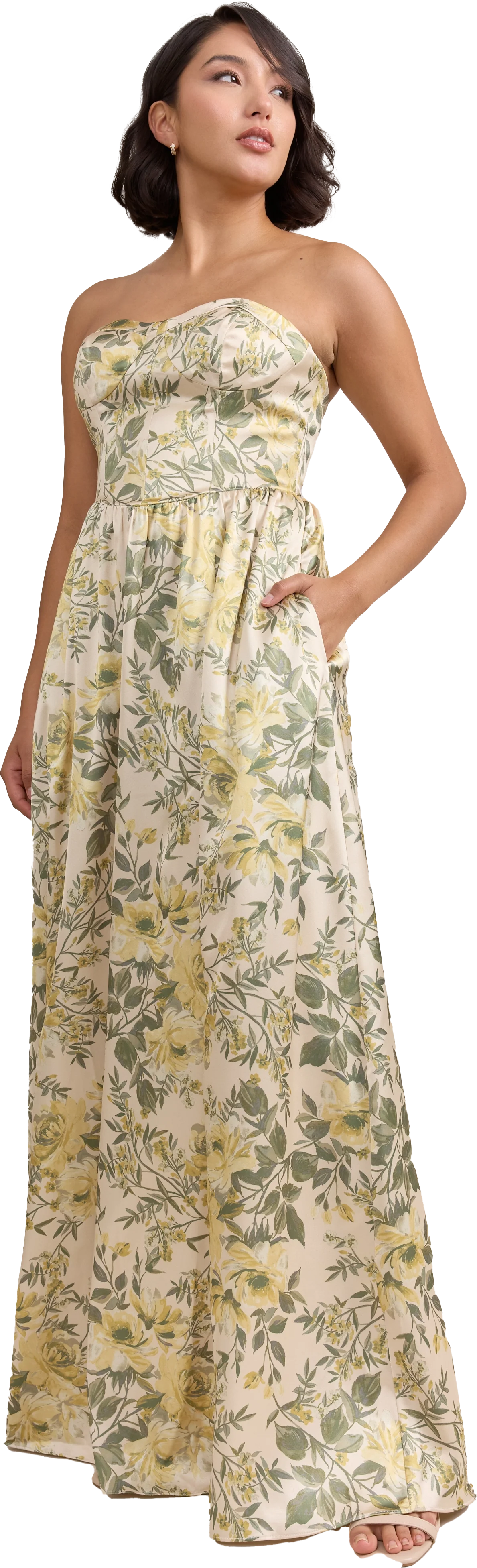 Sydney Satin Floral Print Dress | Made To Order - Image 30