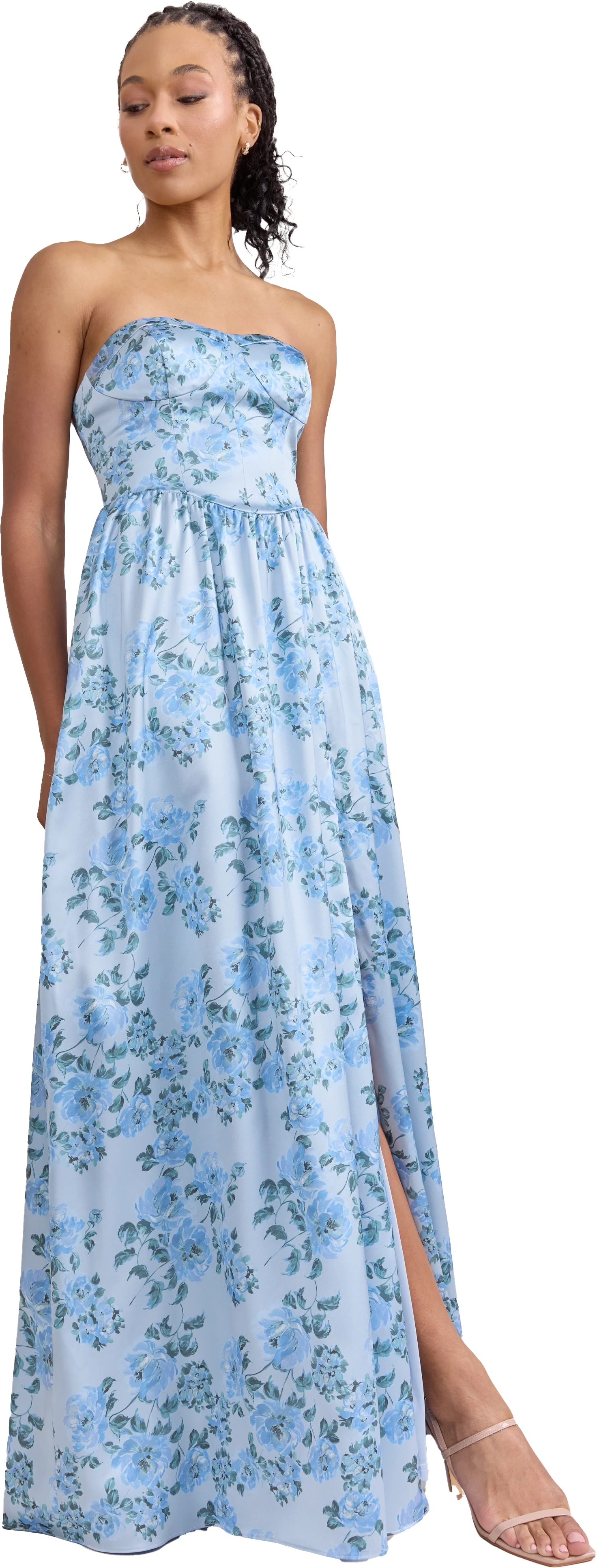 Sydney Satin Floral Print Dress | Made To Order - Image 32
