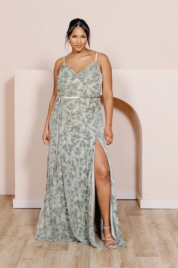 Tilley Floral Burnout Velvet Dress | Made To Order - Image 10