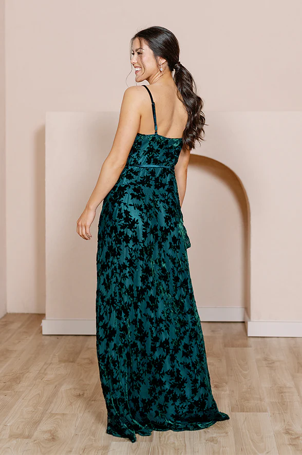 Tilley Floral Burnout Velvet Dress | Made To Order - Image 13