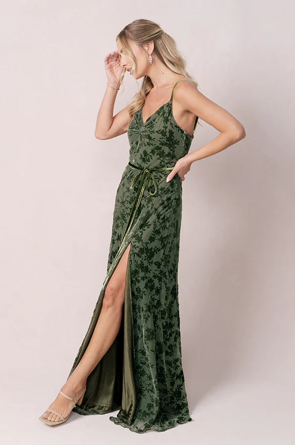 Tilley Floral Burnout Velvet Dress | Made To Order - Image 4