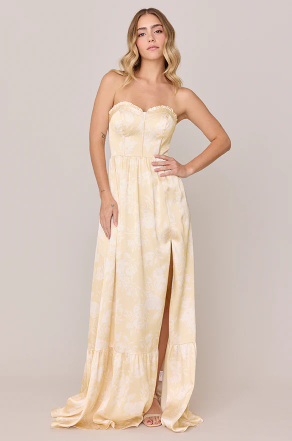 Valentina Satin Floral Print Dress | Made To Order - Image 33