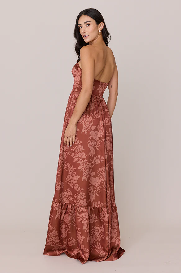 Valentina Satin Floral Print Dress | Made To Order - Image 36