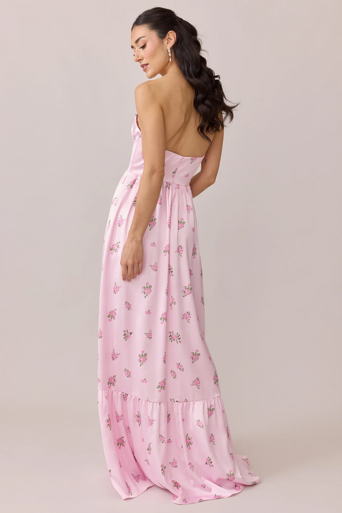 Valentina Satin Floral Print Dress | Made To Order - Image 5