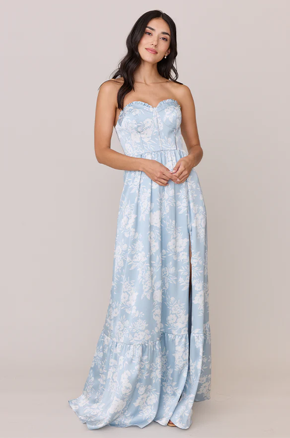 Valentina Satin Floral Print Dress | Made To Order - Image 6