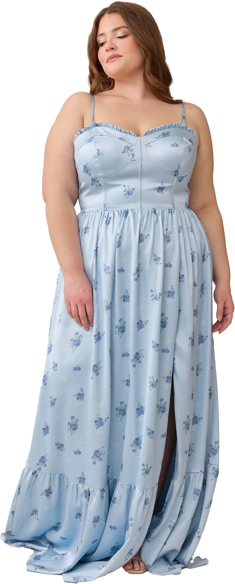 Valentina Satin Floral Print Dress | Made To Order - Image 74