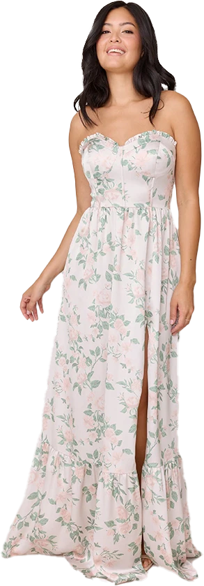 Valentina Satin Floral Print Dress | Made To Order - Image 76