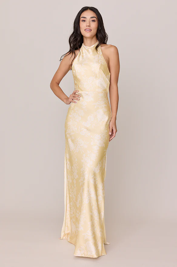 Veronica Satin Floral Print Dress | Made To Order - Image 27