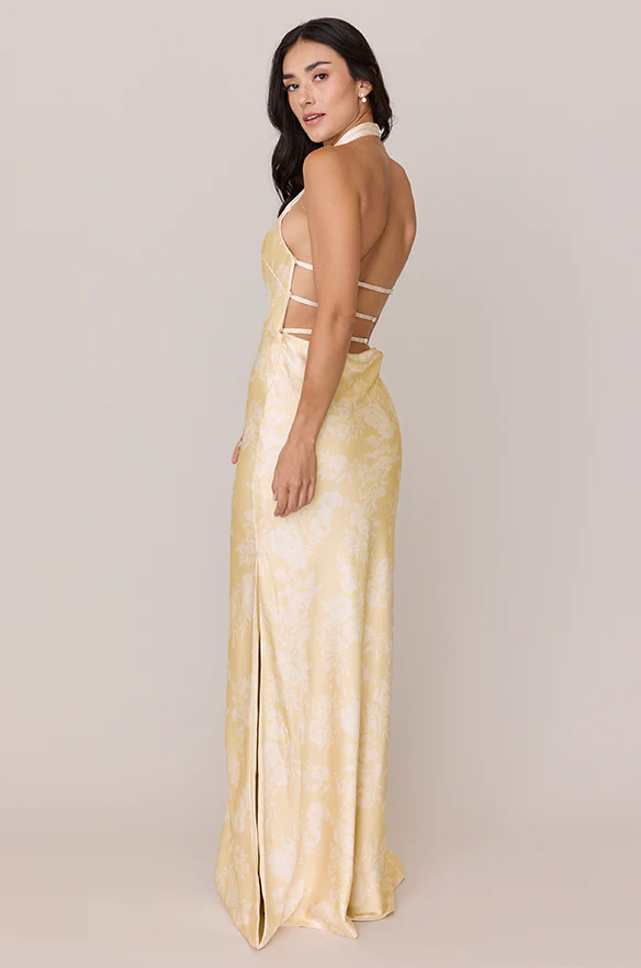 Veronica Satin Floral Print Dress | Made To Order - Image 28