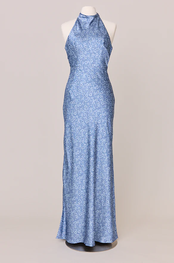 Veronica Satin Floral Print Dress | Made To Order - Image 41
