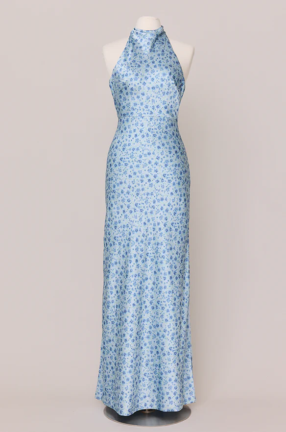 Veronica Satin Floral Print Dress | Made To Order - Image 42