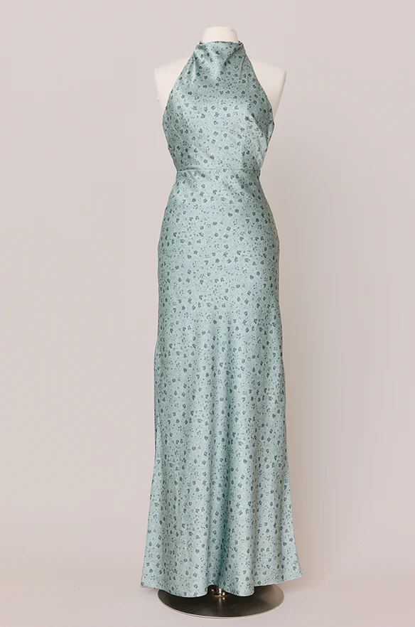 Veronica Satin Floral Print Dress | Made To Order - Image 43