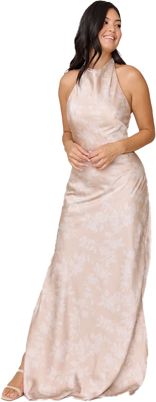 Veronica Satin Floral Print Dress | Made To Order - Image 51