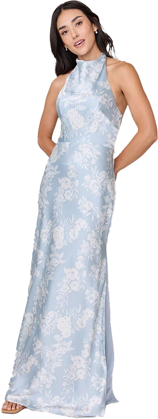 Veronica Satin Floral Print Dress | Made To Order - Image 63