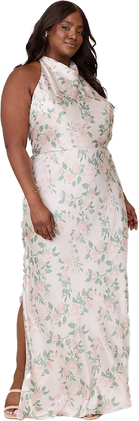 Veronica Satin Floral Print Dress | Made To Order - Image 66
