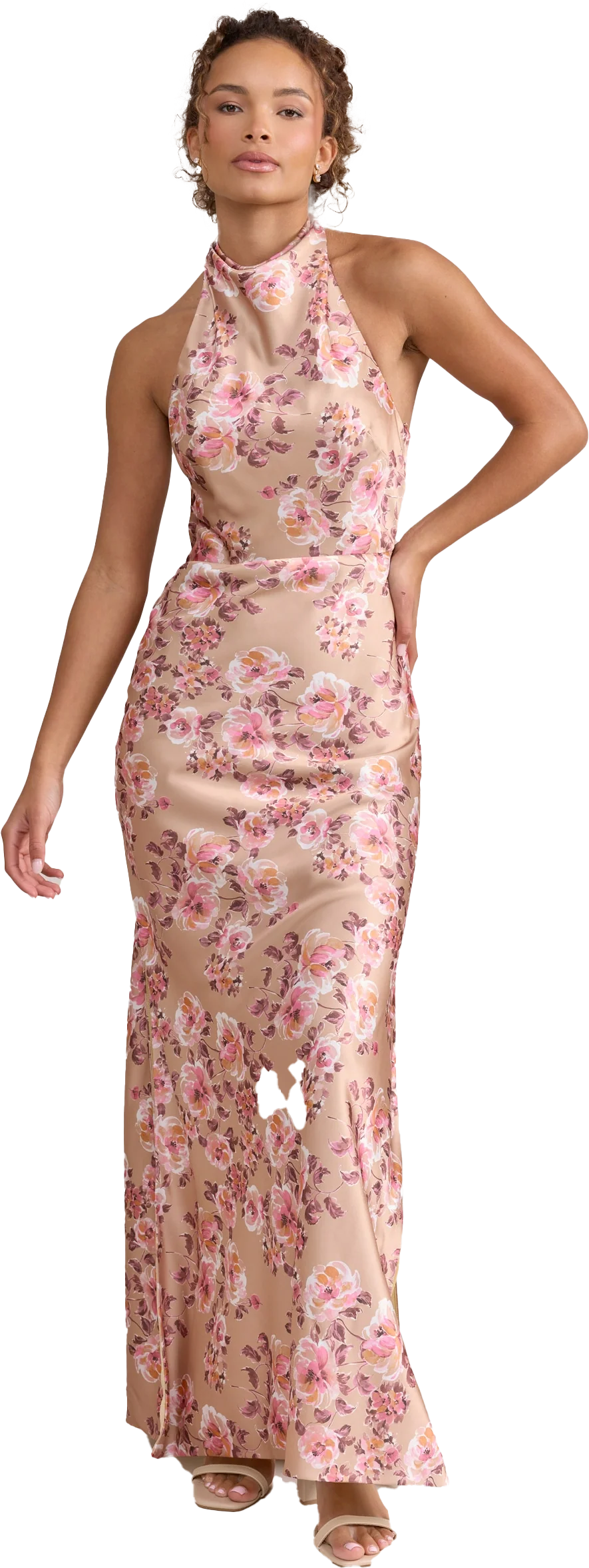 Veronica Satin Floral Print Dress | Made To Order - Image 91