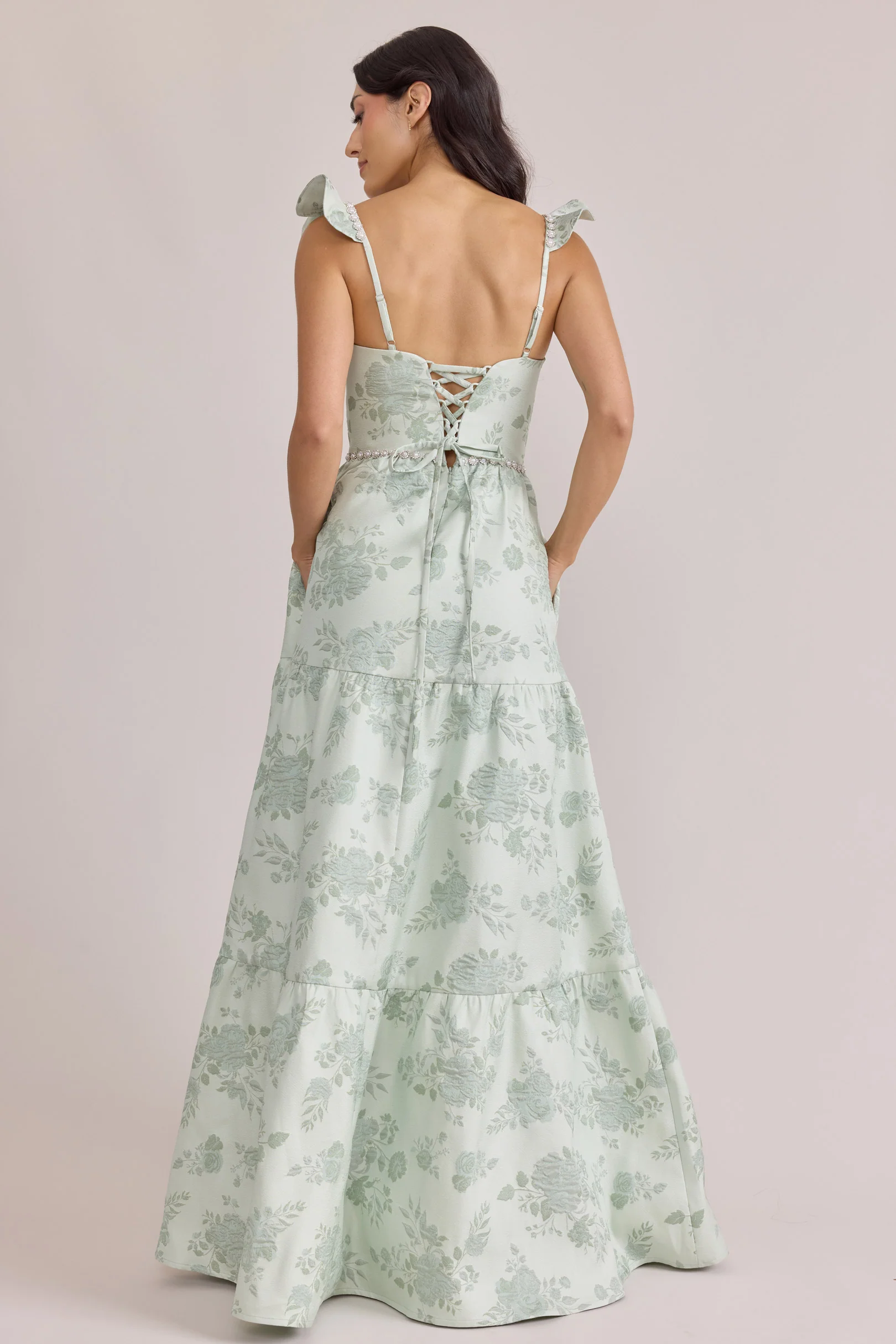 Violet Luxe Jacquard Dress | Made To Order - Image 3