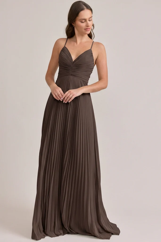 Vivian Chiffon Pleated Dress | Made To Order - Image 178