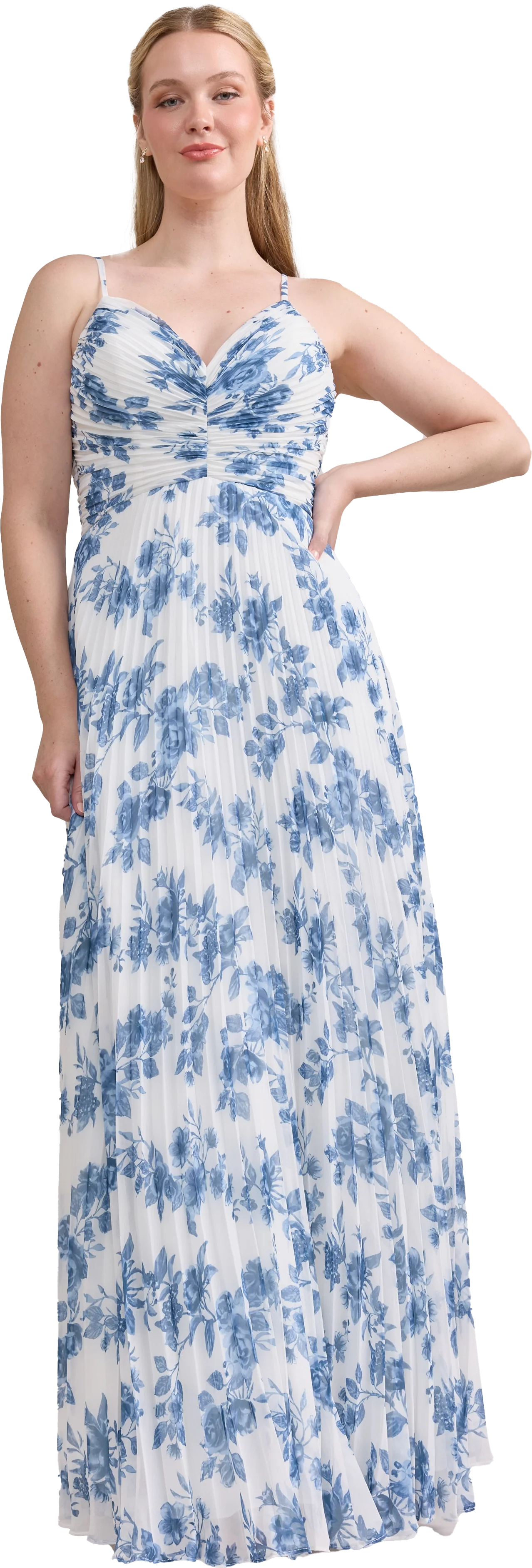 Vivian Chiffon Pleated Floral Print Dress | Made To Order - Image 43