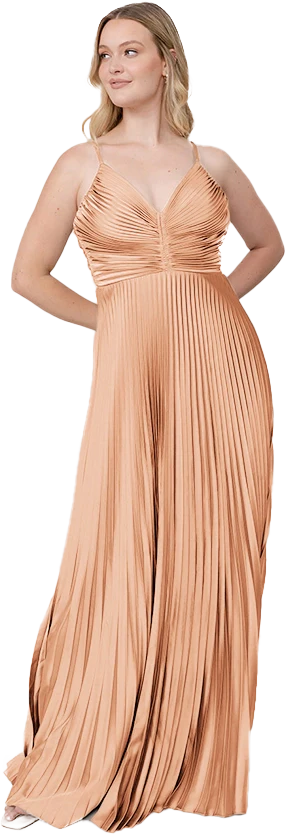 Vivian Satin Pleated Dress | Made To Order - Image 109