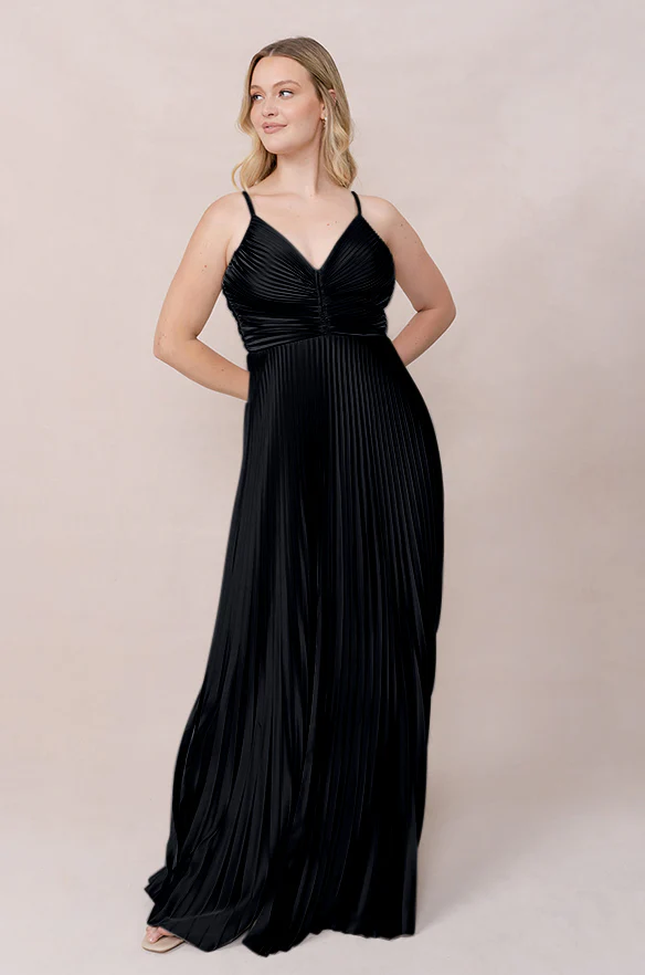 Vivian Satin Pleated Dress | Made To Order - Image 11