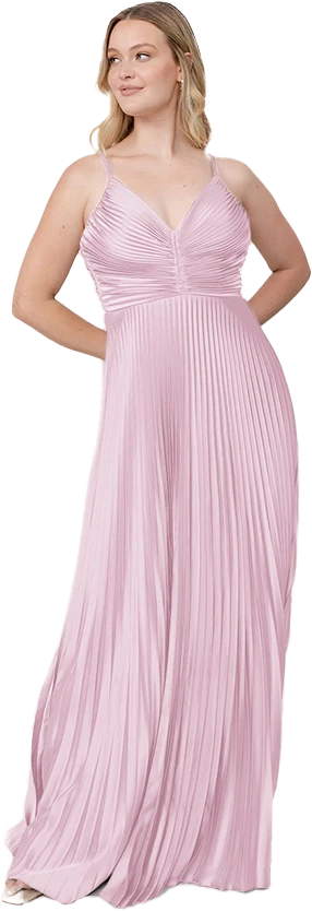 Vivian Satin Pleated Dress | Made To Order - Image 111