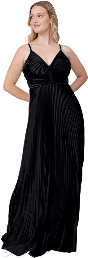 Vivian Satin Pleated Dress | Made To Order - Image 113