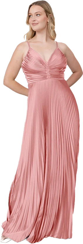 Vivian Satin Pleated Dress | Made To Order - Image 115