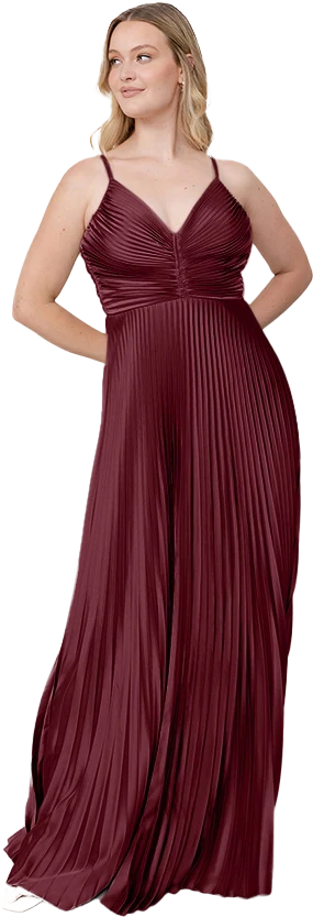 Vivian Satin Pleated Dress | Made To Order - Image 116