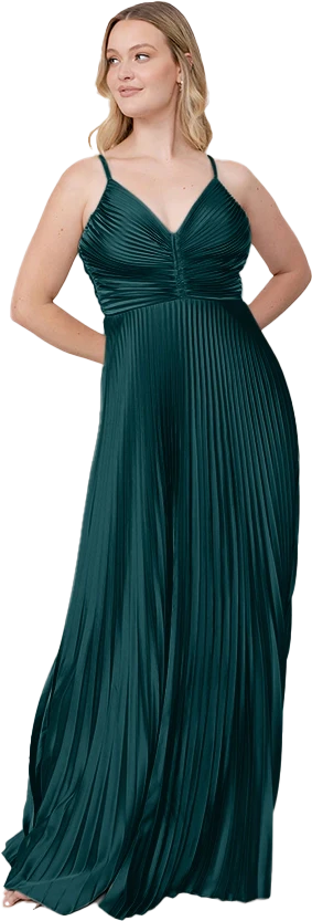 Vivian Satin Pleated Dress | Made To Order - Image 117