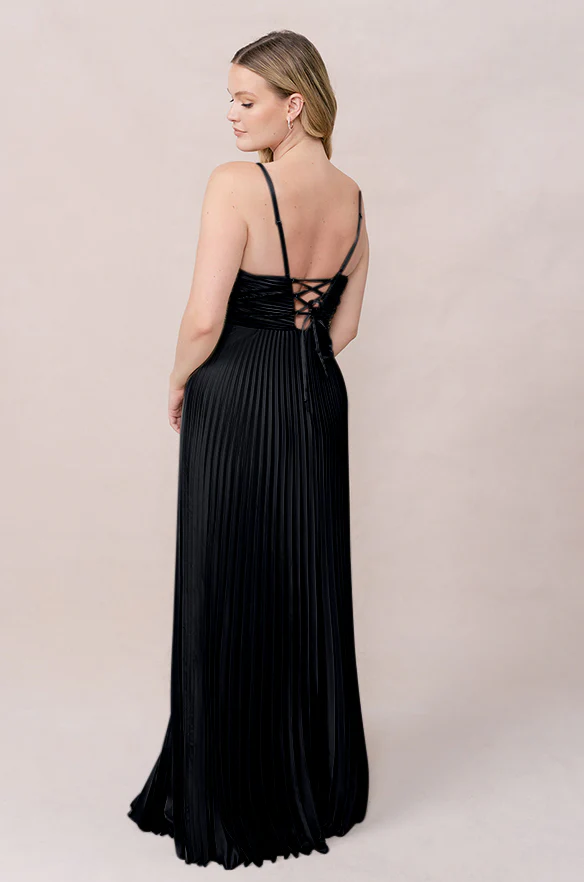Vivian Satin Pleated Dress | Made To Order - Image 12