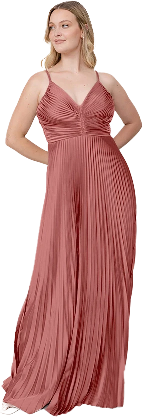 Vivian Satin Pleated Dress | Made To Order - Image 120
