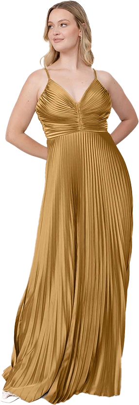 Vivian Satin Pleated Dress | Made To Order - Image 127