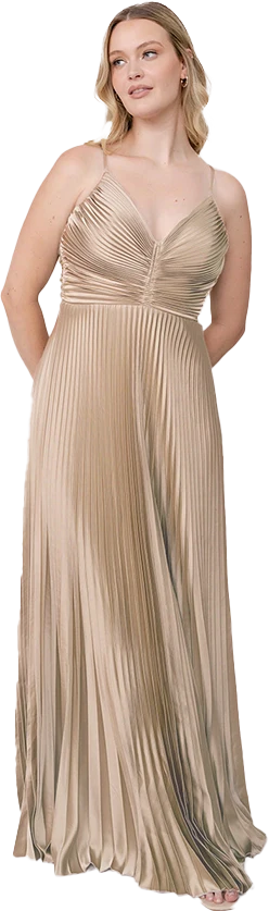 Vivian Satin Pleated Dress | Made To Order - Image 128