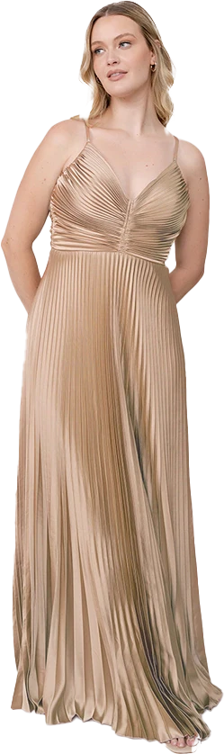 Vivian Satin Pleated Dress | Made To Order - Image 129
